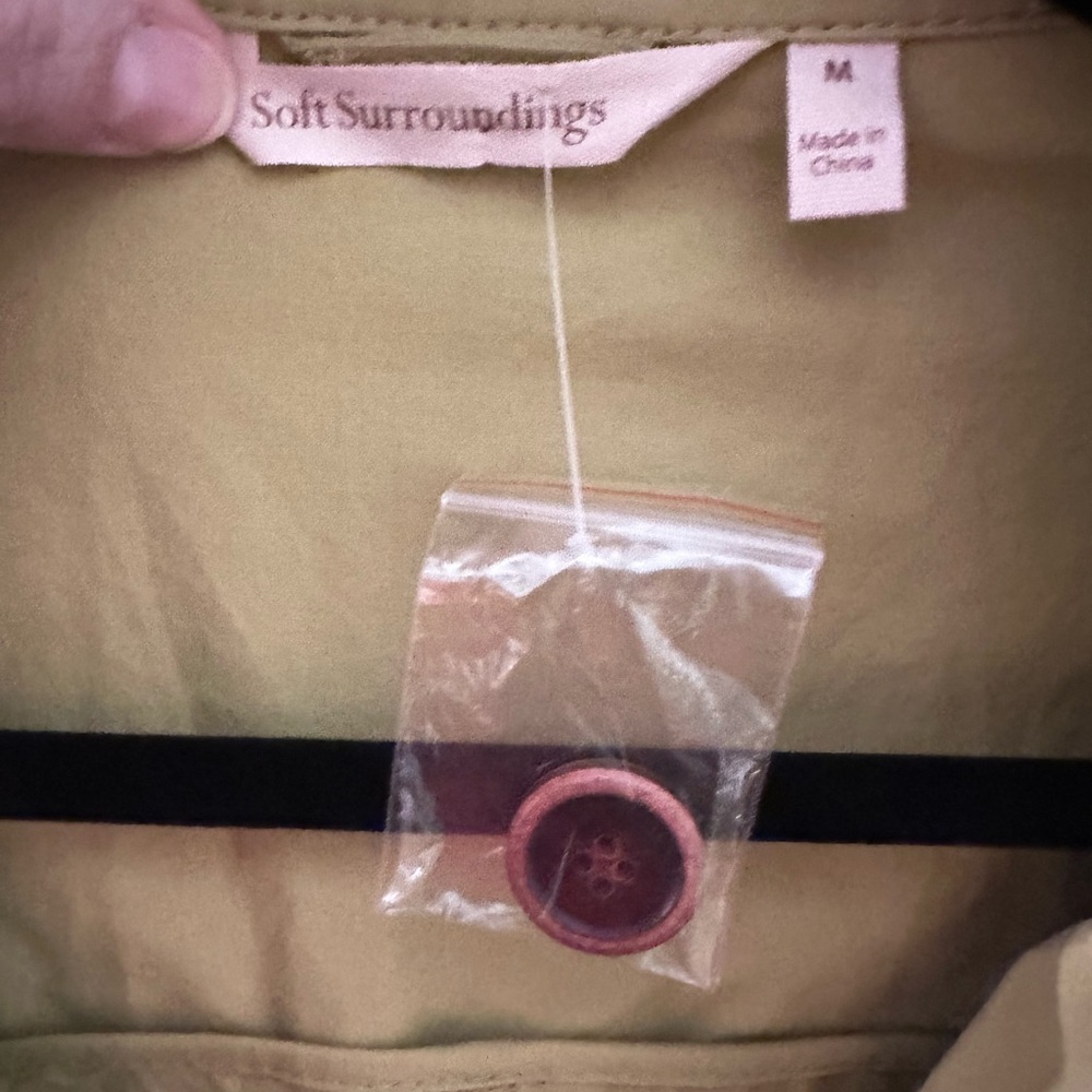 NWOT M SOFT SURROUNDINGS Brixton green double button belted woman trench coat - Picture 5 of 16